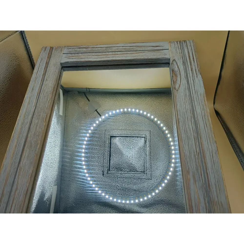 Rustic Wall Mirror Wood Frame Rectangle Farmhouse Decor 16 X 11 1/2 Inches